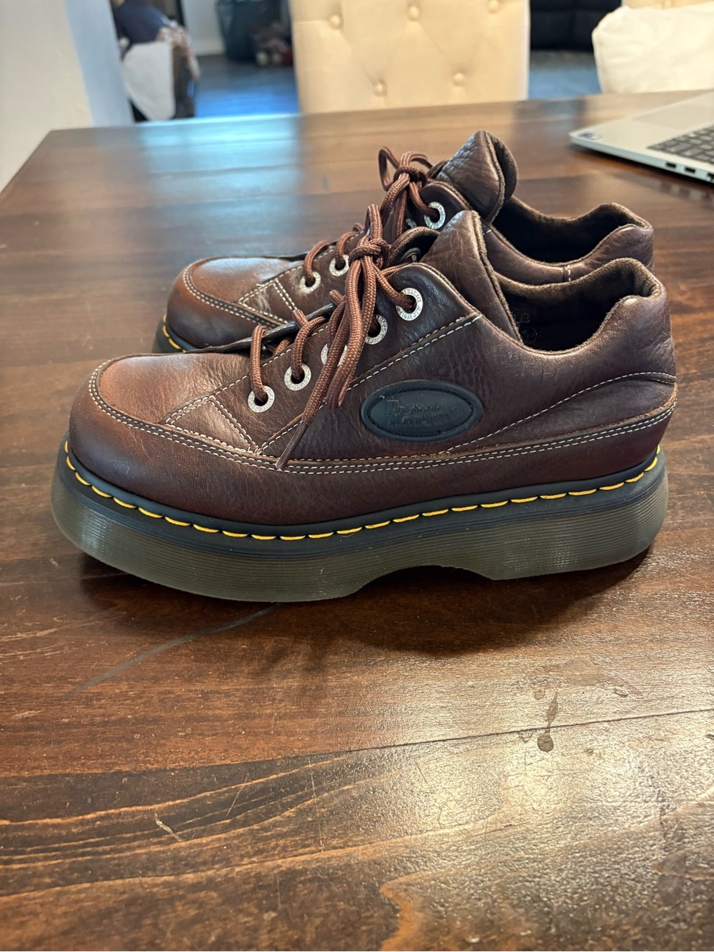 Dr. Martens Women’s Buzz 5-Eye Grizzly Leather Shoes Sz 8 - Picture 5 of 11